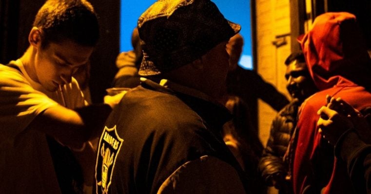 Teen boys at a party