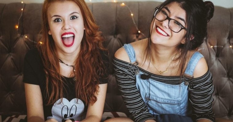 Teen girls at a party