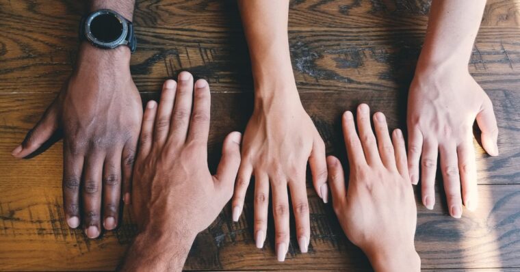 Hands on a table - diversity